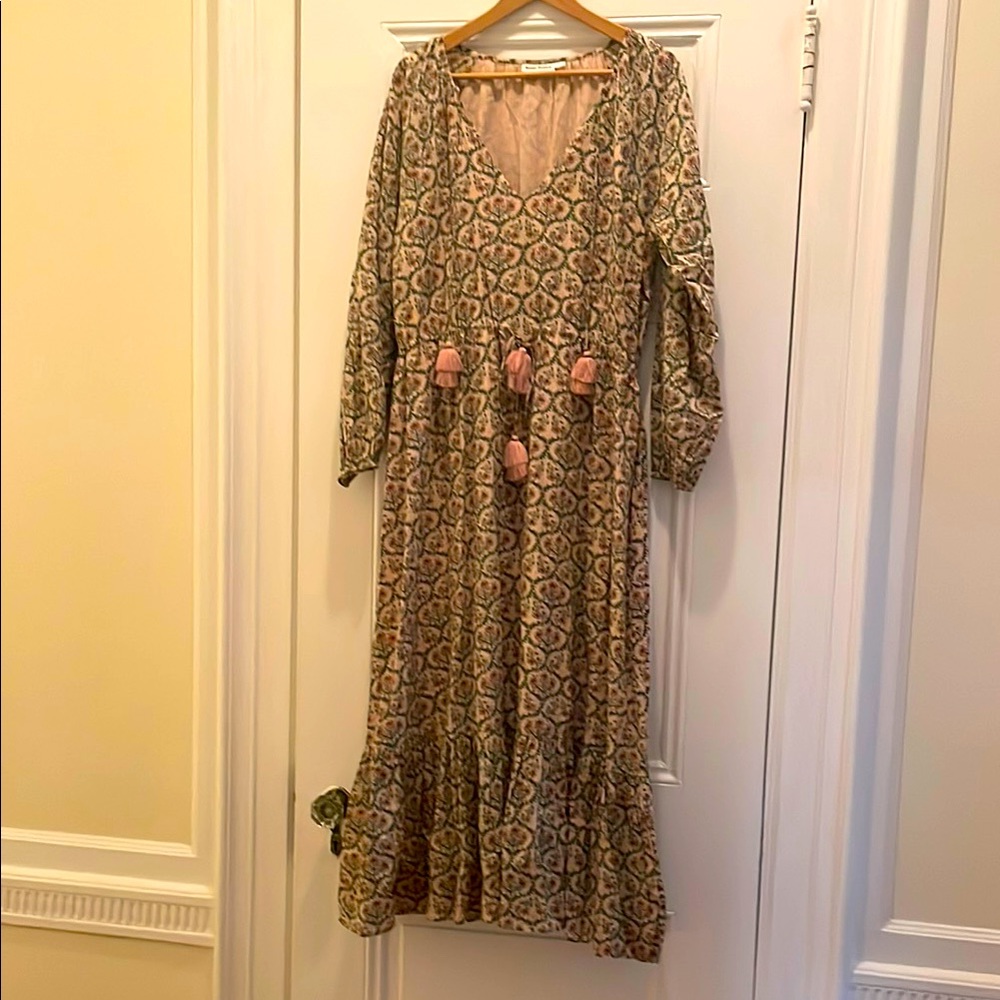 Roller Rabbit Pink and Cream Long Sleeve Dress